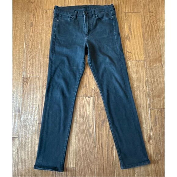 Uniqlo jeans black grey wash high rise skinny jeans 26 - Picture 10 of 10